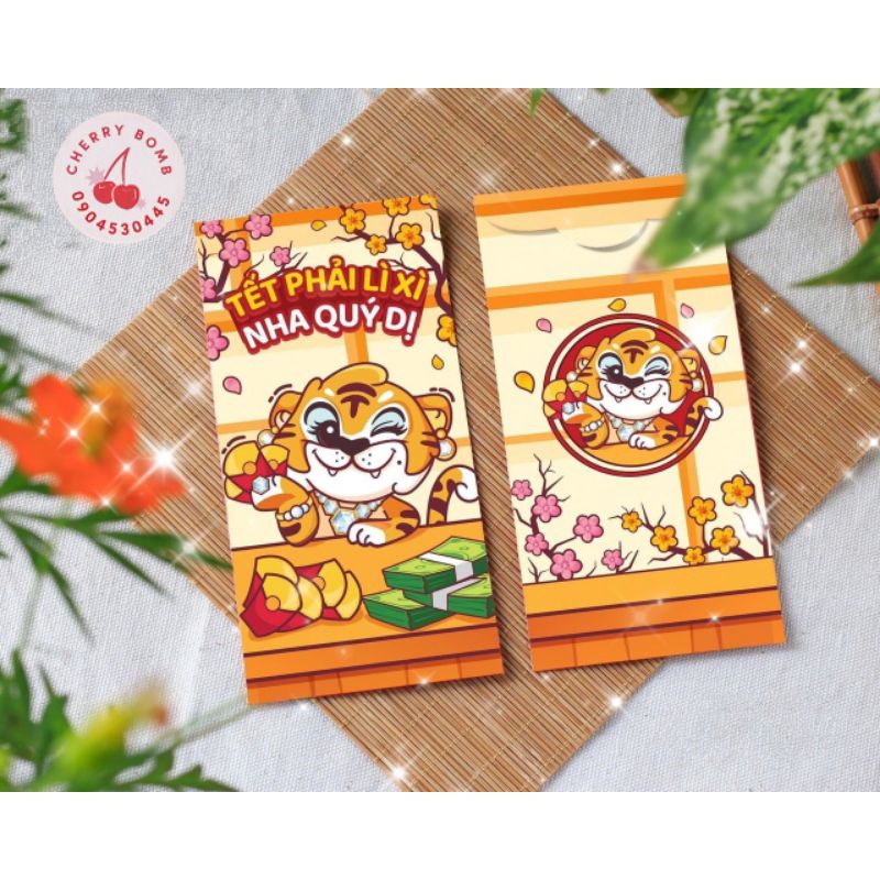 Bao Lì xì Mẫu Hoạt Hình Đáng Yêu - Xấp 6 Cái