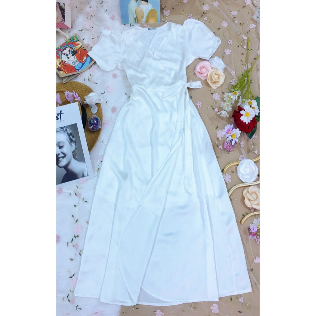 Đầm maxi trắng dự tiệc đẹp-HÀNG CAO CẤP- FREESHIP-váy lụa satin lụa dáng tiếu thư siêu xinh-min.house86 | BigBuy360 - bigbuy360.vn