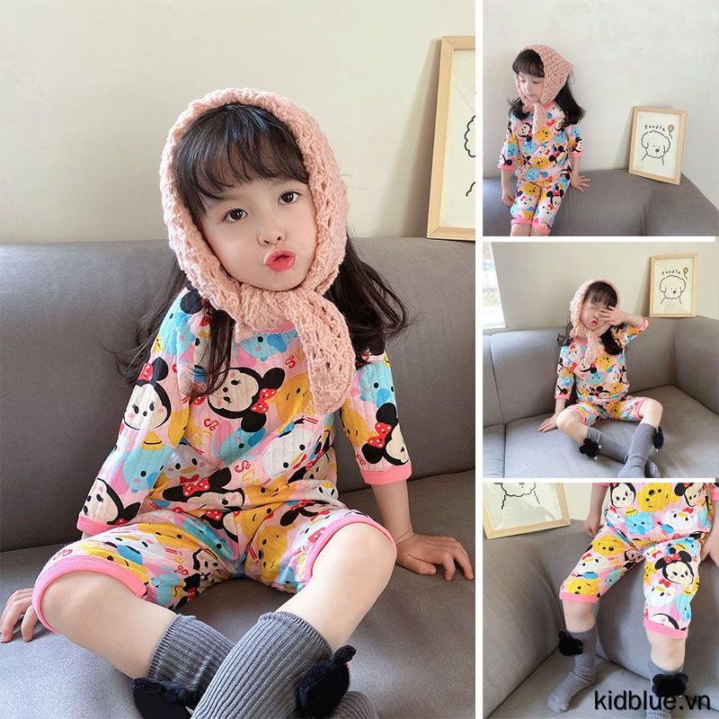 Bộ Đồ Ngủ 2 Món Bằng Cotton Thời Trang Xuân Hè Cho Trẻ Em