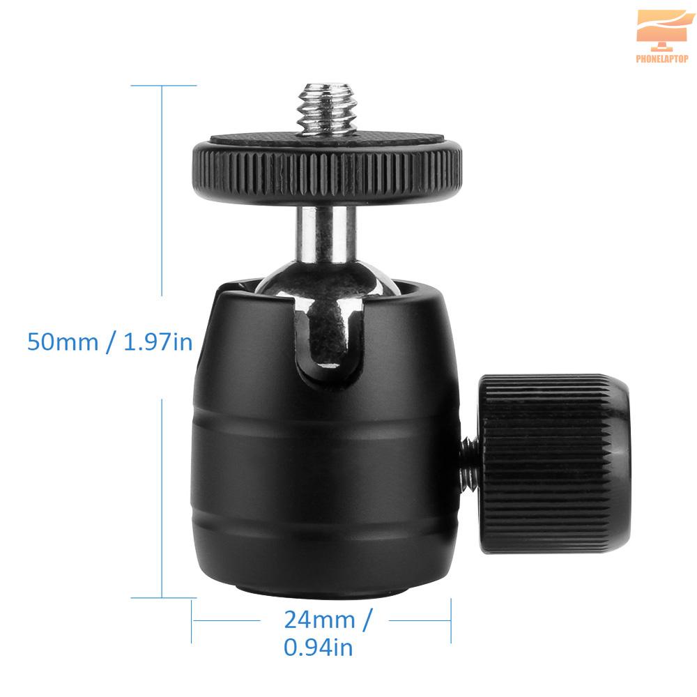 Mini Metal Ball Head 1/4 Screw Mount 360°Rotatable Ballhead Tripod Accessory for Camera