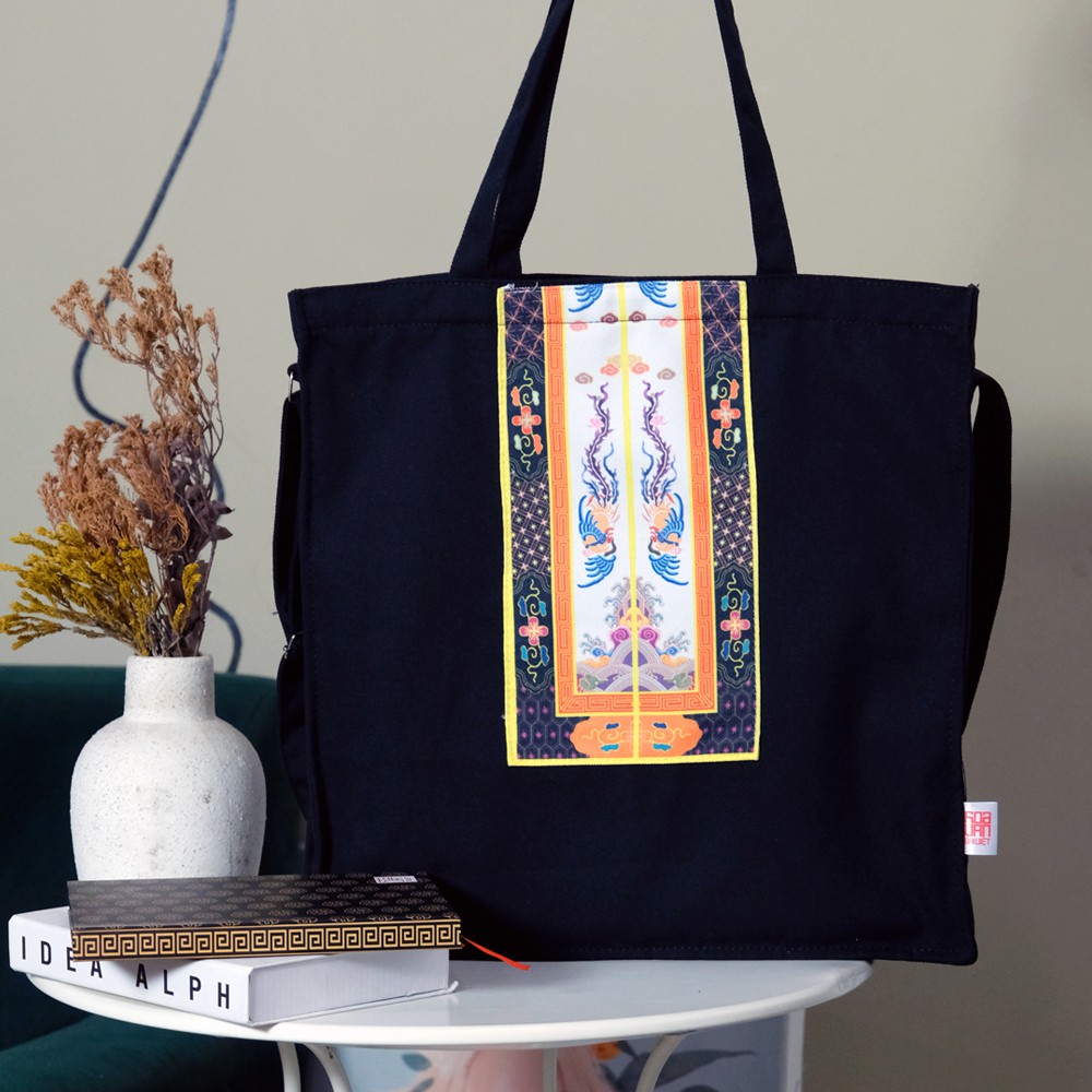 Túi tote Nhật Bình - Túi vải canvas cỡ lớn - Hoa Văn Đại Việt - Thiết kế Limited edition