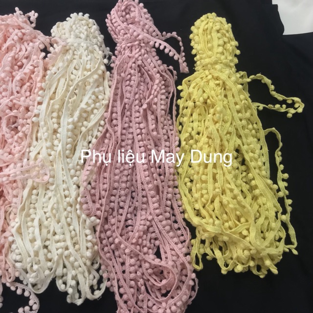 Ren viền cotton bảng 1cm ren dây bi