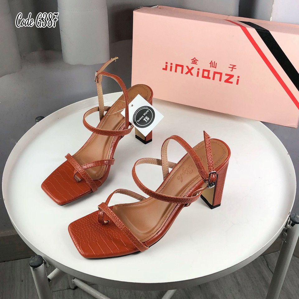 Sandal cao gót 9p quai mảnh Today Style da mềm G387