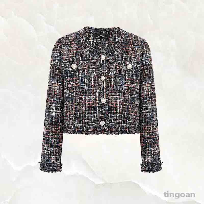 Áo khoác tweed xanh tingoan AINE JACKET/DB