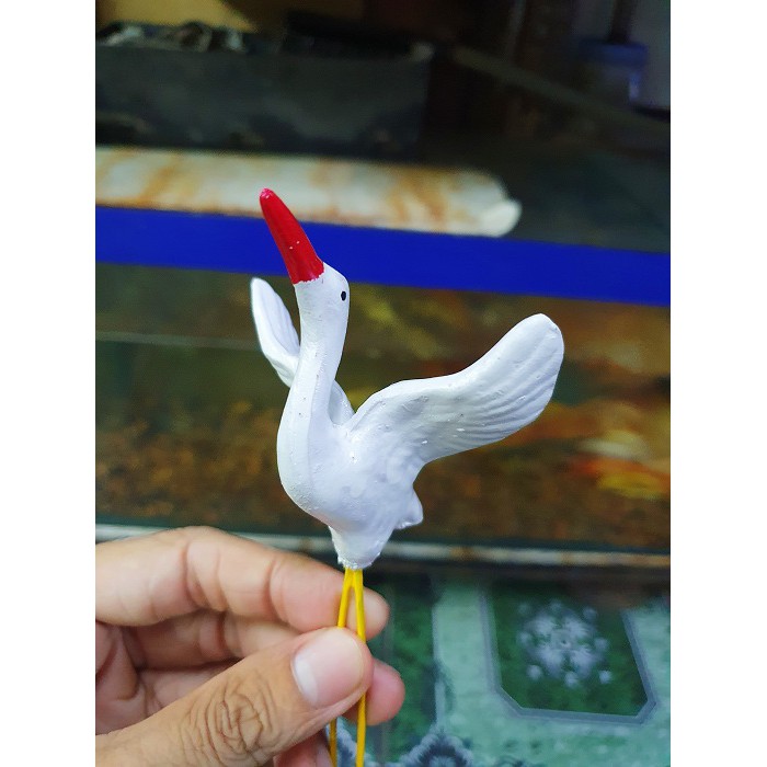 CẶP CÒ SÀNH TRANG TRÍ HỒ CÁ NON BỘ CAO 13CM