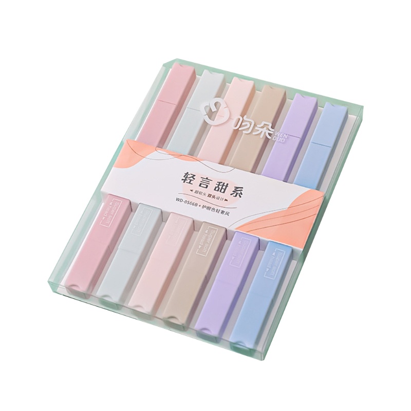 Set 6 Bút Đánh Dấu Hai Đầu Nhanh Khô Không Phai Màu Dành Cho Trẻ Em