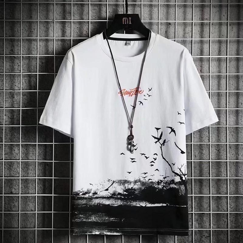 Áo Thun Tay Ngắn Dáng Rộng In Họa Tiết Phong Cách Hip Hop Hàn Quốc Cá Tính Cho Nam
