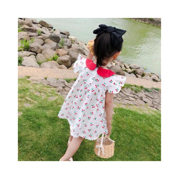 Váy đầm BABY SUP  cherry cho bé gái cân nặng 8-20KG