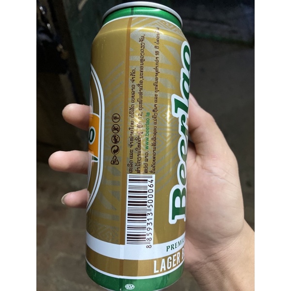 Bia Lào vàng lon to