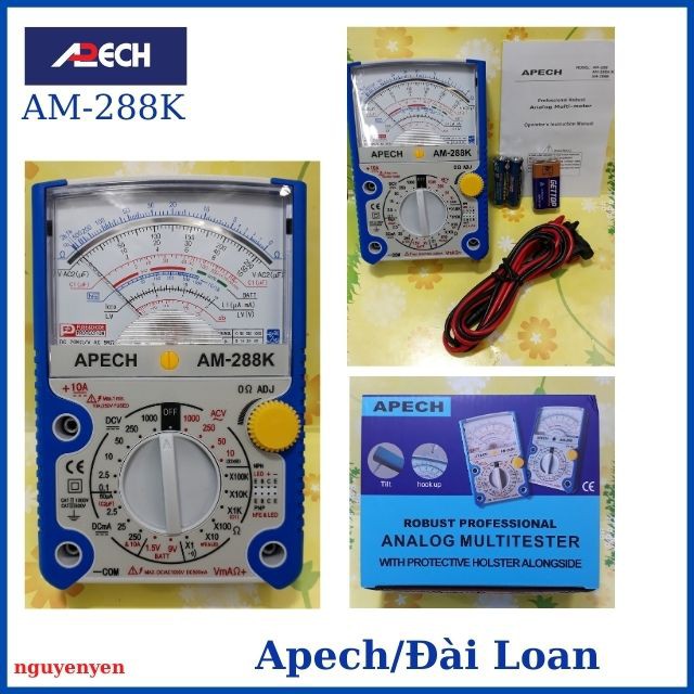 [ĐÀi LOAN] Đồng Hồ Đo VOM Vạn Năng Đa Năng Kim Apech AM-288K Độ Chính Xác Cao - Kèm Bộ Que Đo