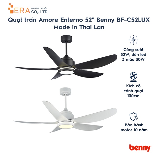 Quạt trần Amore Enterno 52" Benny BF-C52LUX Made in Thai Lan