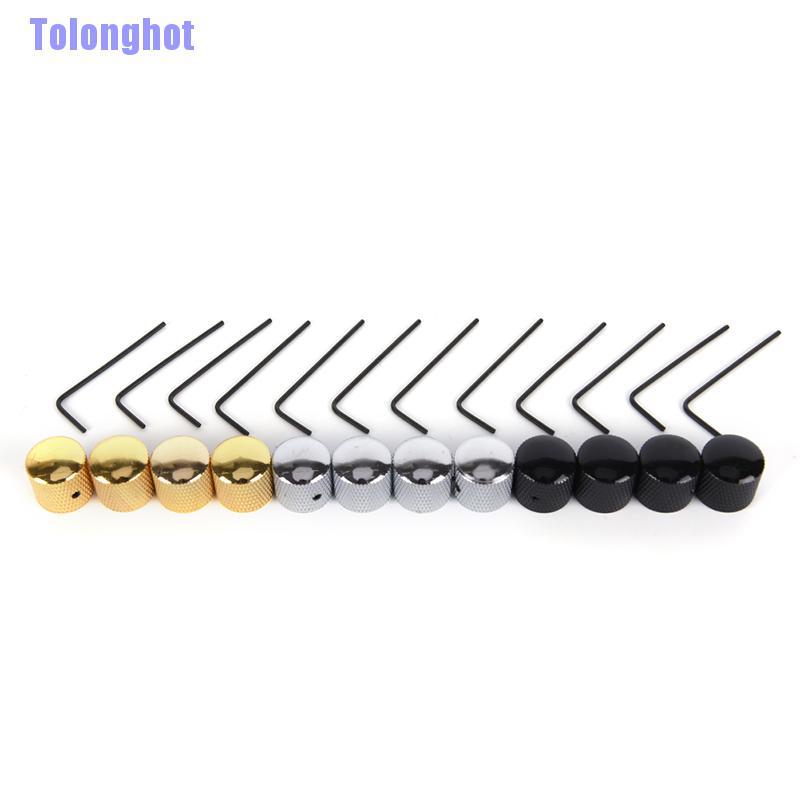 Tolonghot> 4pcs Metal Electric Bass Guitar Volume Tone Control Knobs Dome Knobs +Wrench