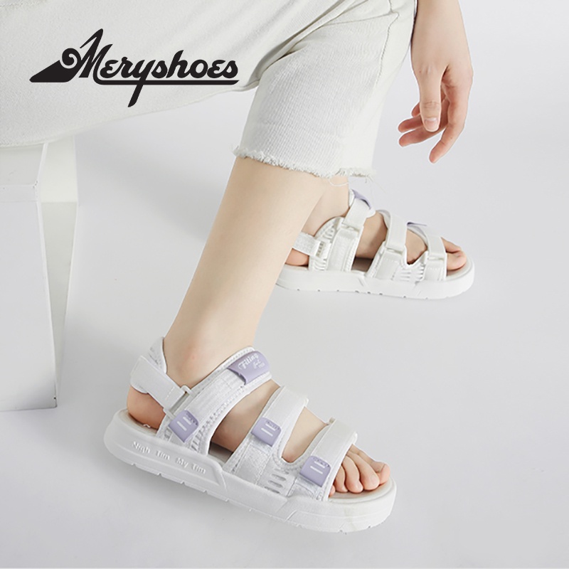 Sandal nữ đi học 3 quai unisex nam nữ đế êm Fitting Ulzzang T59 - Mery Shoes