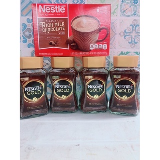 Combo 3 hủ nescafe gold blend cà phê nguyên chất tặng kèm hộp chocolate nescafe rich milk hộp 121g