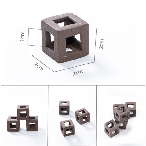 Đồ chơi cho tép bằng gốm hình vuông - Trang trí bể tép cảnh