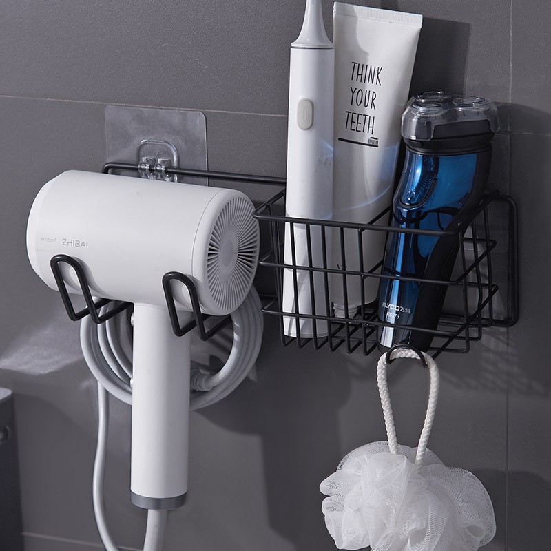 Kệ treo máy sấy tóc giá treo nhà tắm dán tường kệ đựng mỹ phẩm đa năng 💖Freeship💖Đồ gia dụng tiện ích decor nhà tắm K169