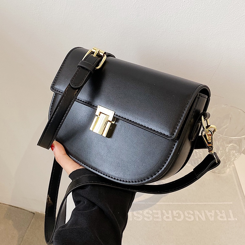 Túi đeo chéo nữ da trơn basic kiểu dáng yên ngựa Alice Housee kẹp nách bền đẹp thanh lịch phong cách retro