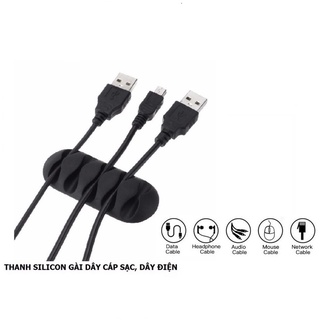 Kẹp giữ cố định dây sạc điện thoại, dây điện, dây cáp gắn tường tiện dụng (5 rãnh kẹp)