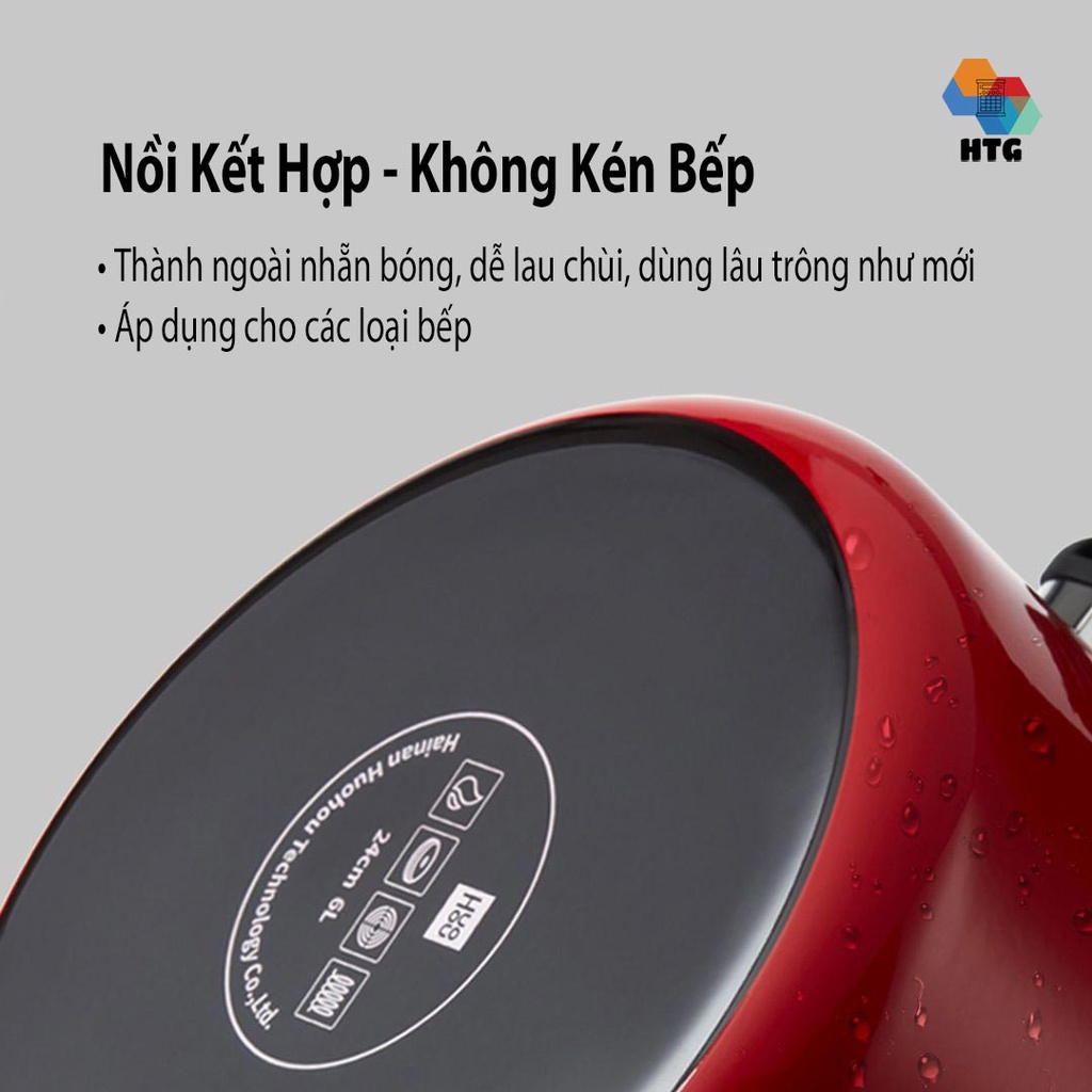 Nồi Áp Suất, Nấu Canh, Nồi Hầm Inox Cao Cấp 6 Lít Xiaomi Huohou Thế Hệ Mới, sử dụng mọi loại bếp