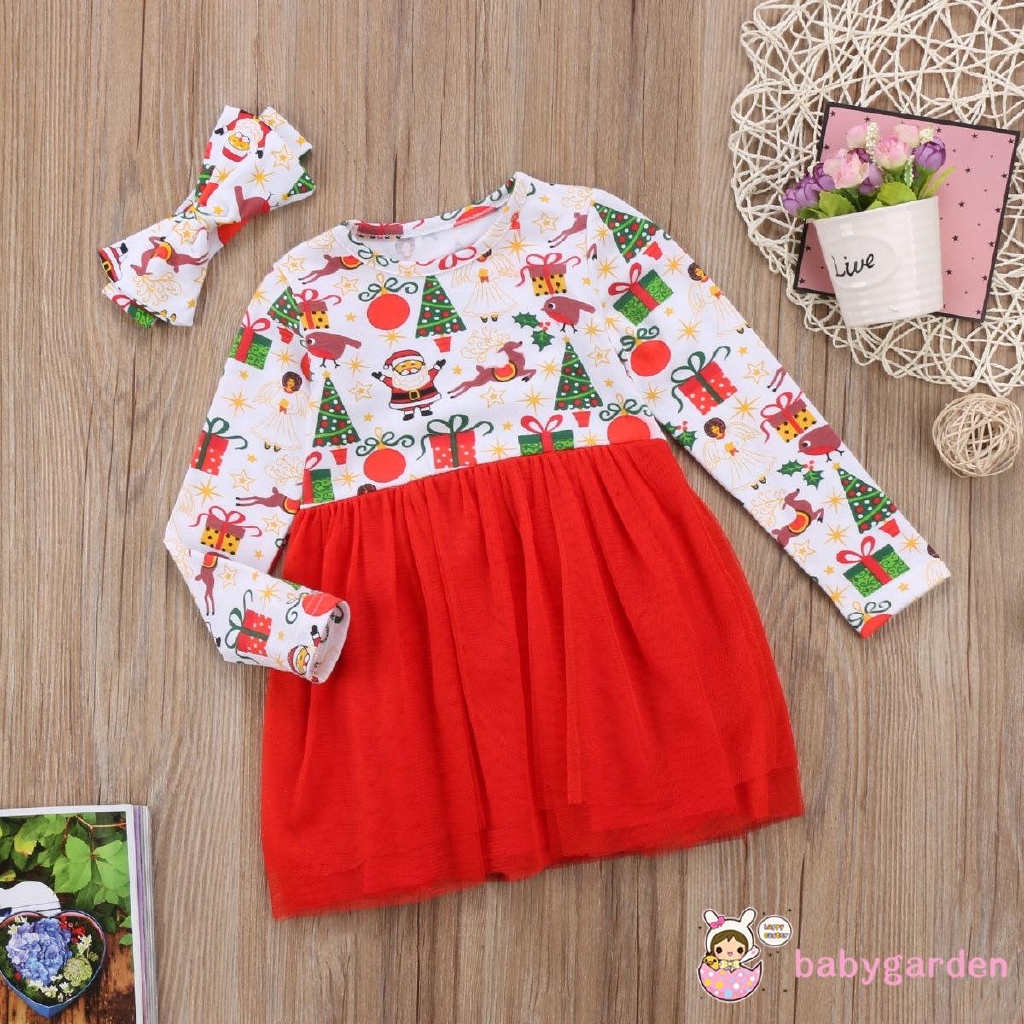 Đầm Dạ Hội Phong Cách Giáng Sinh Cho Bé Gái