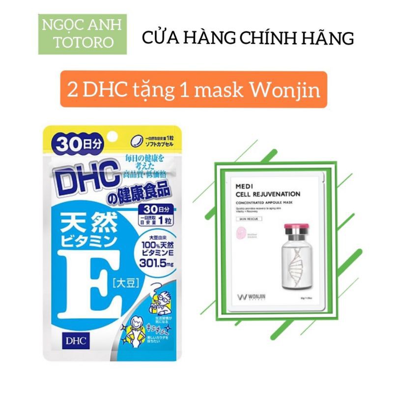Viên uống Vitamin E DHC 30 ngày tặng mặt nạ Wonjin