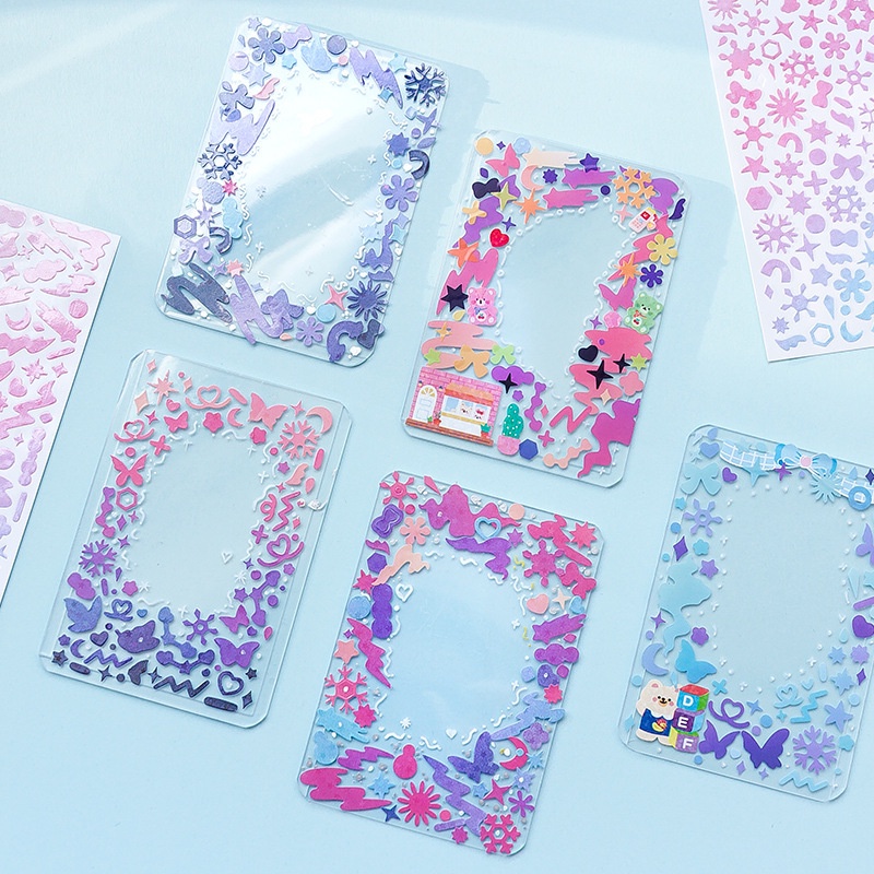 Bộ 3 Tấm Hình Dán Màu Laser Lấp Lánh