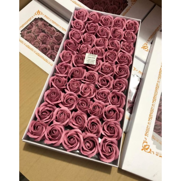 Hộp 50 bông hoa hồng sáp thơm hàng VIP loại 1 siêu đẹp/Đi đơn từ 2 hộp