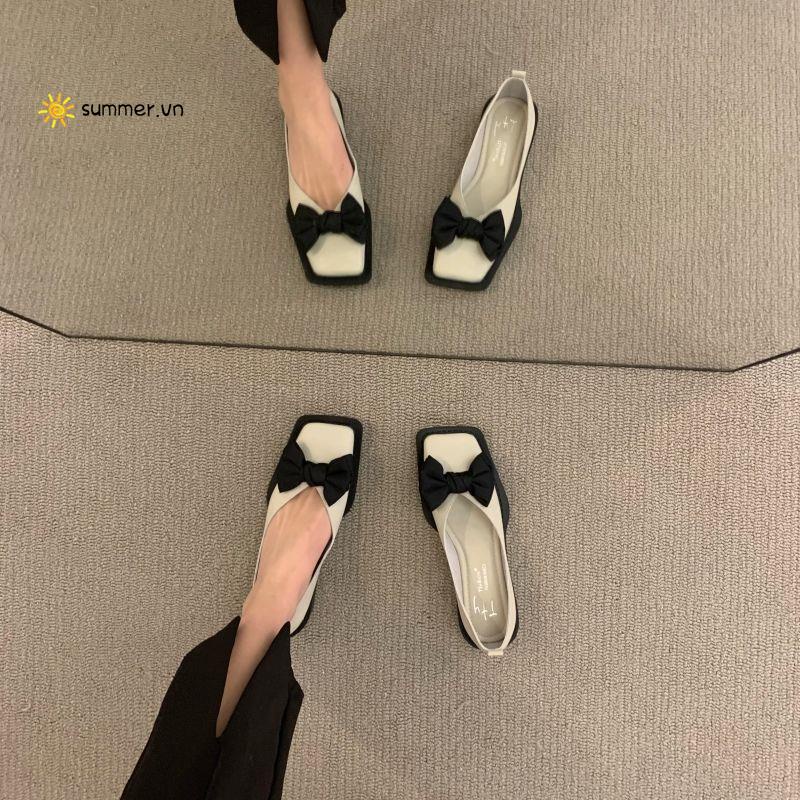 Giày Búp Bê Đế Bệt 2022 Thiết Kế Mới Thời Trang Mùa Xuân Theo Phong Cách Pháp Cho Nữ