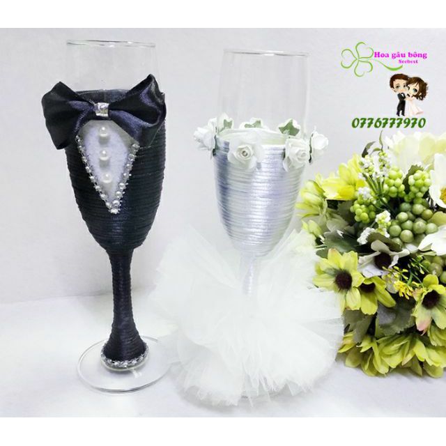 Ly giao bôi cưới trang trí