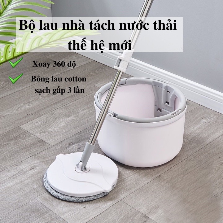 Chổi Lau Nhà Tách Nước Kitimop-K8 Thông Minh Vắt Xoay 360 Độ Cán Cầm Inox Chắc Chắn Thế Hệ Mới Kèm Ảnh Thật