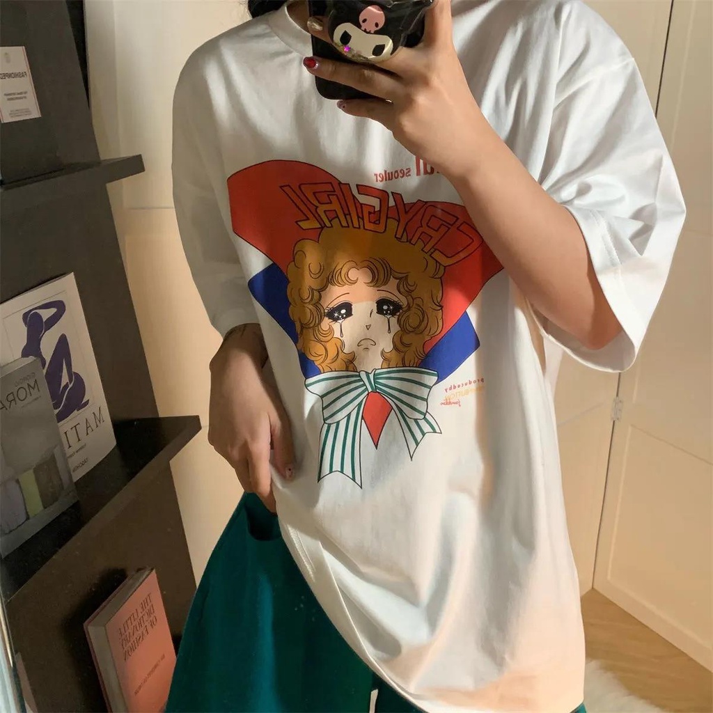 NRVP Áo Thun 100% Cotton Tay Ngắn Dáng Rộng Thời Trang Hàn Quốc Cho Nữ