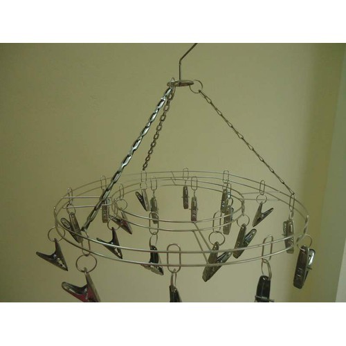 [ Loại đẹp ] Móc dù tròn, móc chùm inox 20 kẹp, loại đẹp, không han rỉ