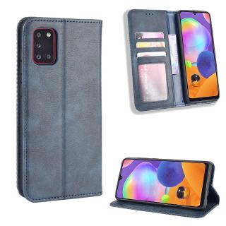 Casing Samsung Galaxy A31 Vintage Flip Cover Magnetic Wallet Case PU Leather Cases Card Holder