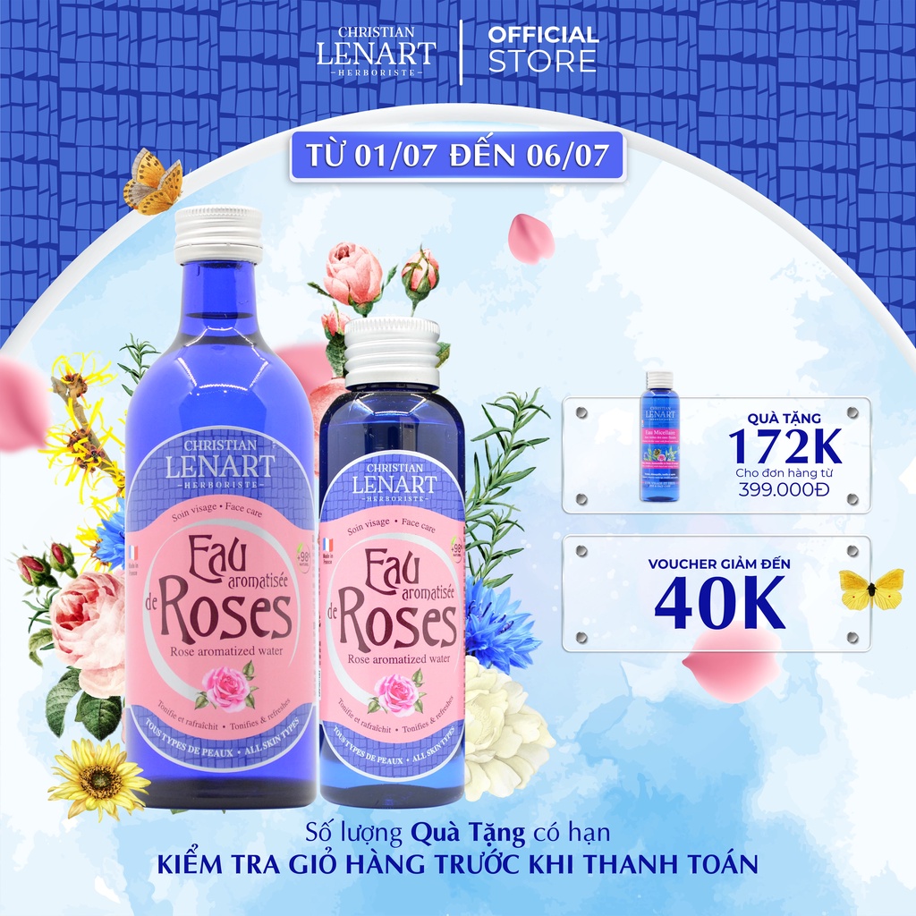 Toner Hoa Hồng - Christian Lénart Eau Aromatisée De Roses - 100ml - 200ml