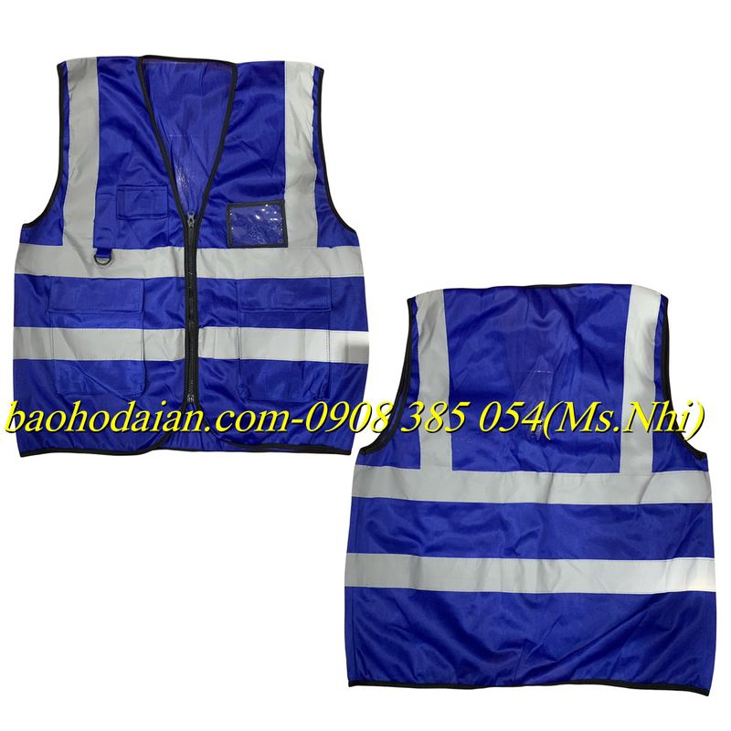 Áo lưới Phản Quang kiểu dán kèm 4 túi tiện dụng vải lưới thoát mát thấm hút mồ hôi- Hình thật