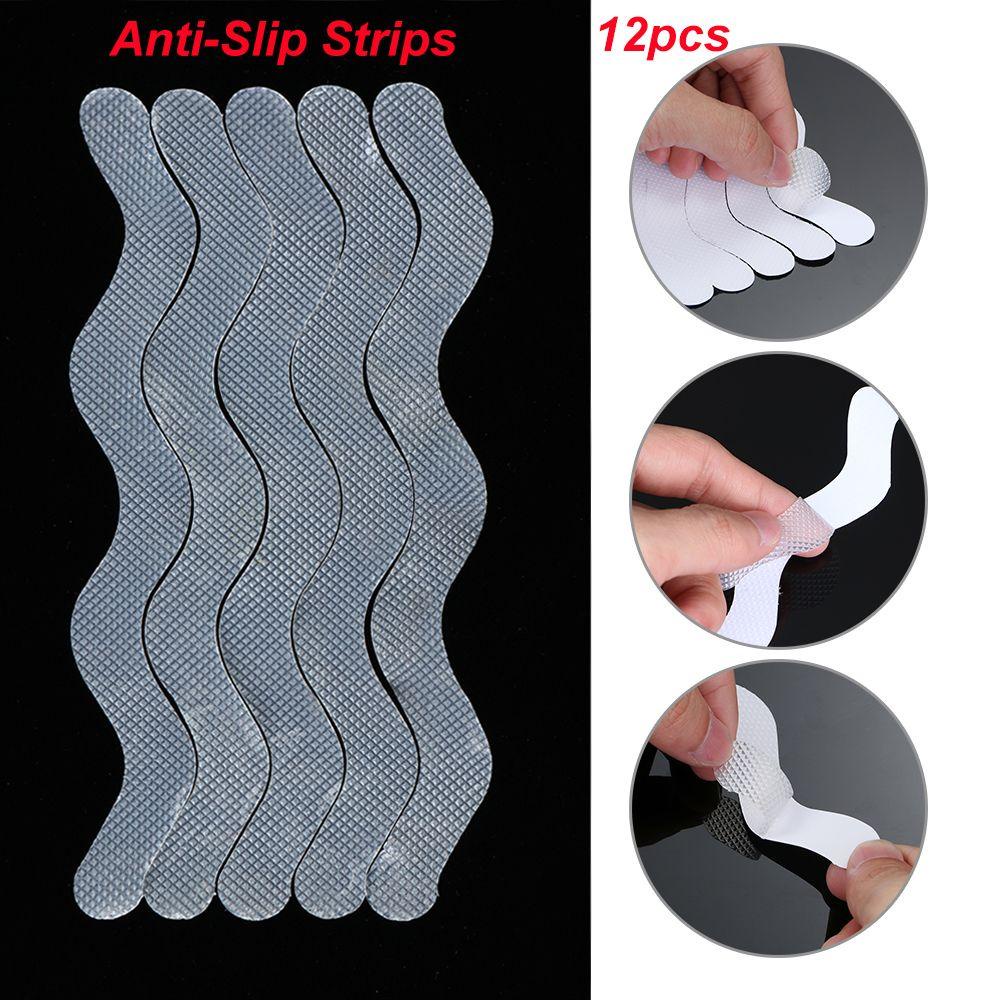 LAKAMIER Bộ 12 Dải Dán Sàn Nhà Tắm / Cầu Thang Chống Trượt Hình Chữ S Trong Suốt