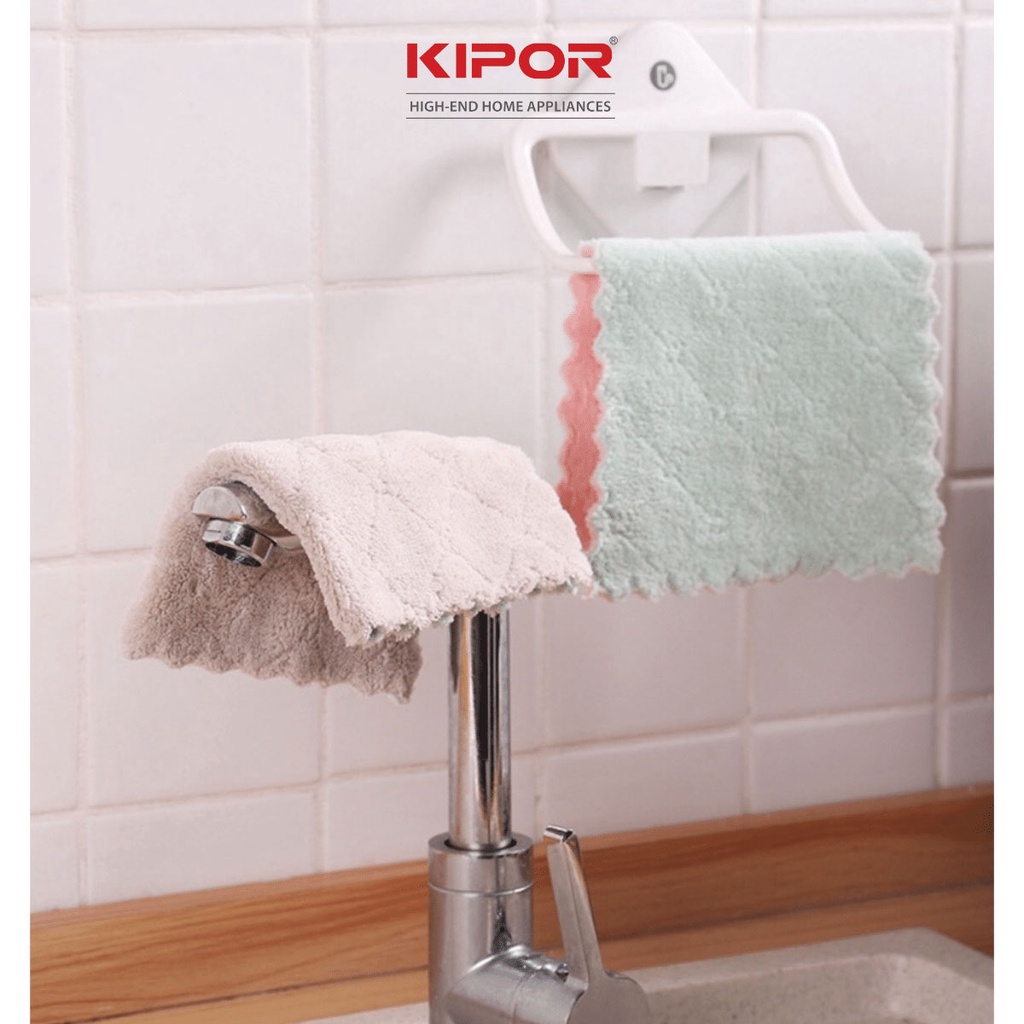 Khăn lau bếp đa năng KIPOR 2 mặt tiện dụng - Siêu thấm nước, mềm mịn, kháng khuẩn - Dễ giặt sạch, phơi nhanh khô