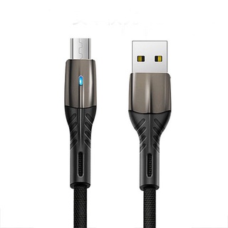 Dây sạc ngắn 20cm micro usb có đèn báo bọc dù