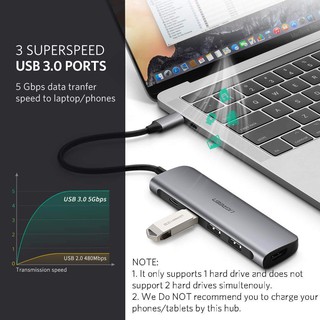 Hub USB Type-C ra HDMI + USB 3.0 + sạc Type-c cao cấp UGREEN 50209