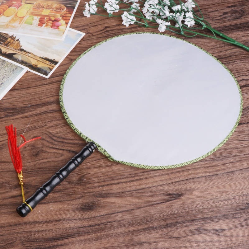 Quạt Tròn 24cm Cầm Tay Màu Trắng Trang Nhã Cho Bé