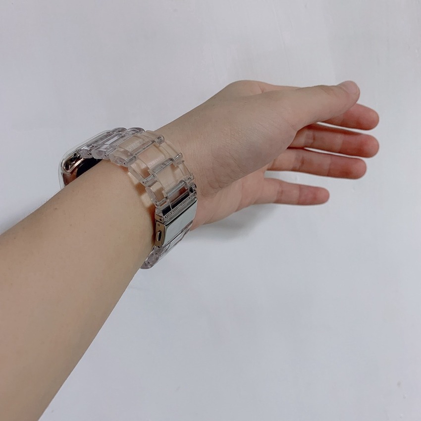 Dây Đeo Bằng Nhựa Trong Suốt Cho Đồng Hồ Thông Minh Apple Watch Series 7 6 SE 5 4 3 2 1 38mm 40mm 42mm 44mm