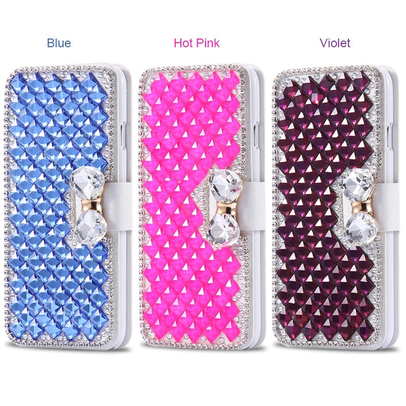 Bao Da Điện Thoại Dạng Ví Nắp Lật Đính Kim Cương Giả Lấp Lánh Sang Trọng Cho IPhone 11 12 13 14 Pro Max 11