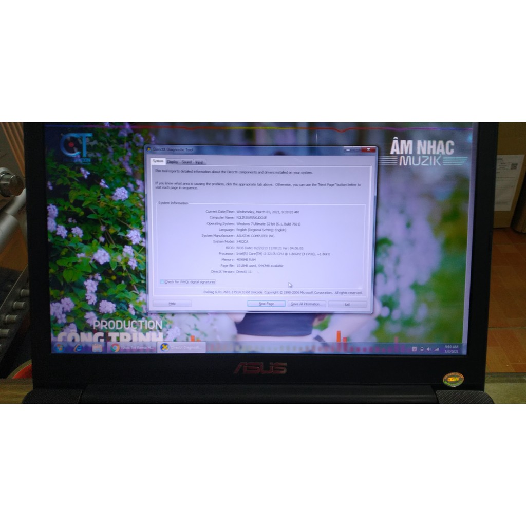 Laptop Asus x402 core i3 RAM 4GB ổ 500gb máy mỏng đẹp thời trang dòng ultrabook siêu mỏng | BigBuy360 - bigbuy360.vn