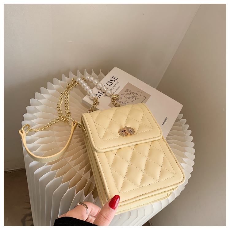 CÓ SẴN - Túi xách mini khóa xoay quai ngọc mix xích