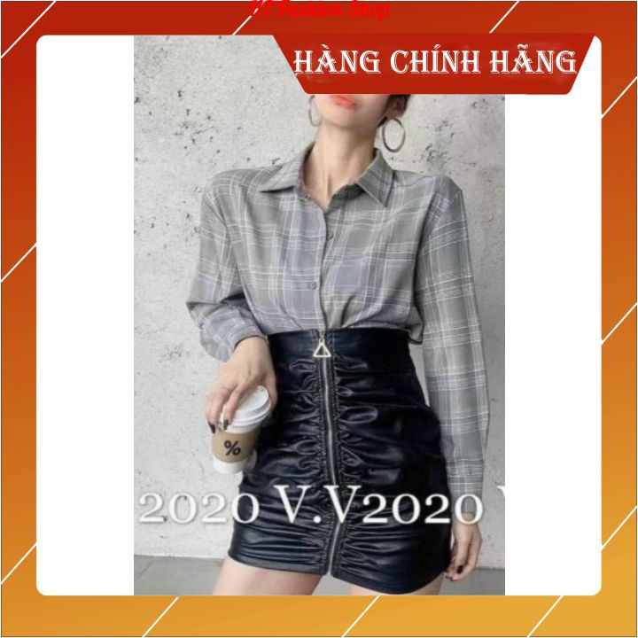 [FreeShip Váy Da Cao Cấp] Chân váy da zúm khóa giữa  Dáng Chữ A Lưng Cao Phong Cách Thiết kế sành điệu cá tính cho nữ | BigBuy360 - bigbuy360.vn