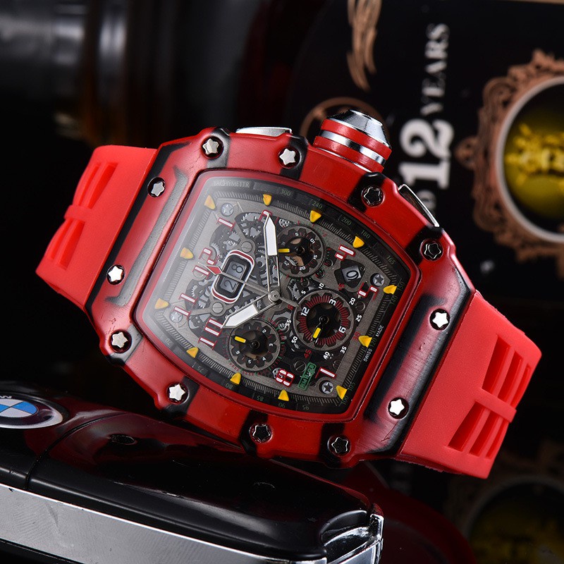 Đồng hồ Nam RM1103 Vỏ Sơn màu carbon Chronograph hoạt động Full Kim.