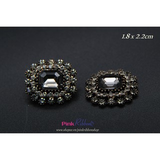 Charm chữ nhật đính đá màu đồng