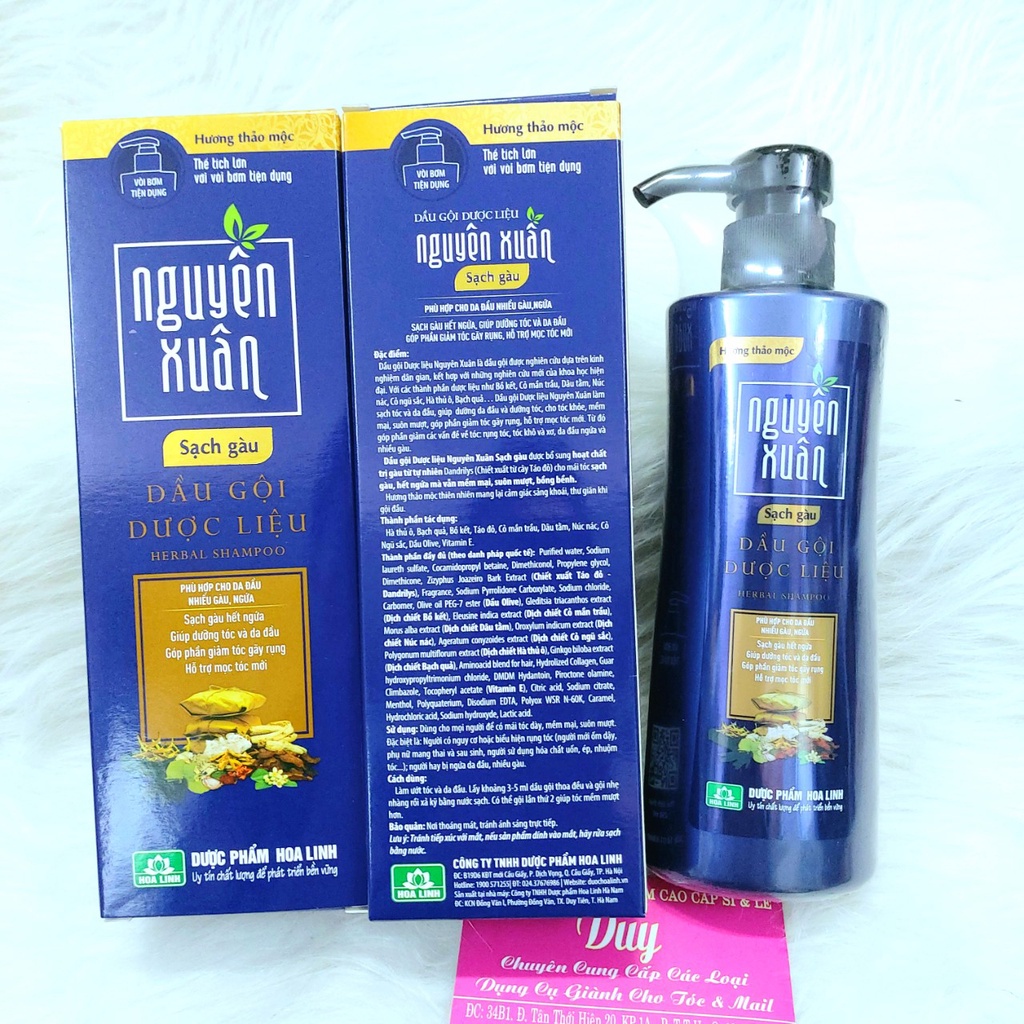 Dầu gội Nguyên Xuân 250ml Từ Thảo Dược Thiên Nhiên, Từ Bưởi, Bồ Kết, Ngăn Rụng Tóc Hết Gàu, Giảm Ngứa - Chai Có Vòi