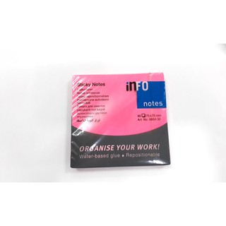 Giấy note màu dạ quang 3"x3" Info - Đức