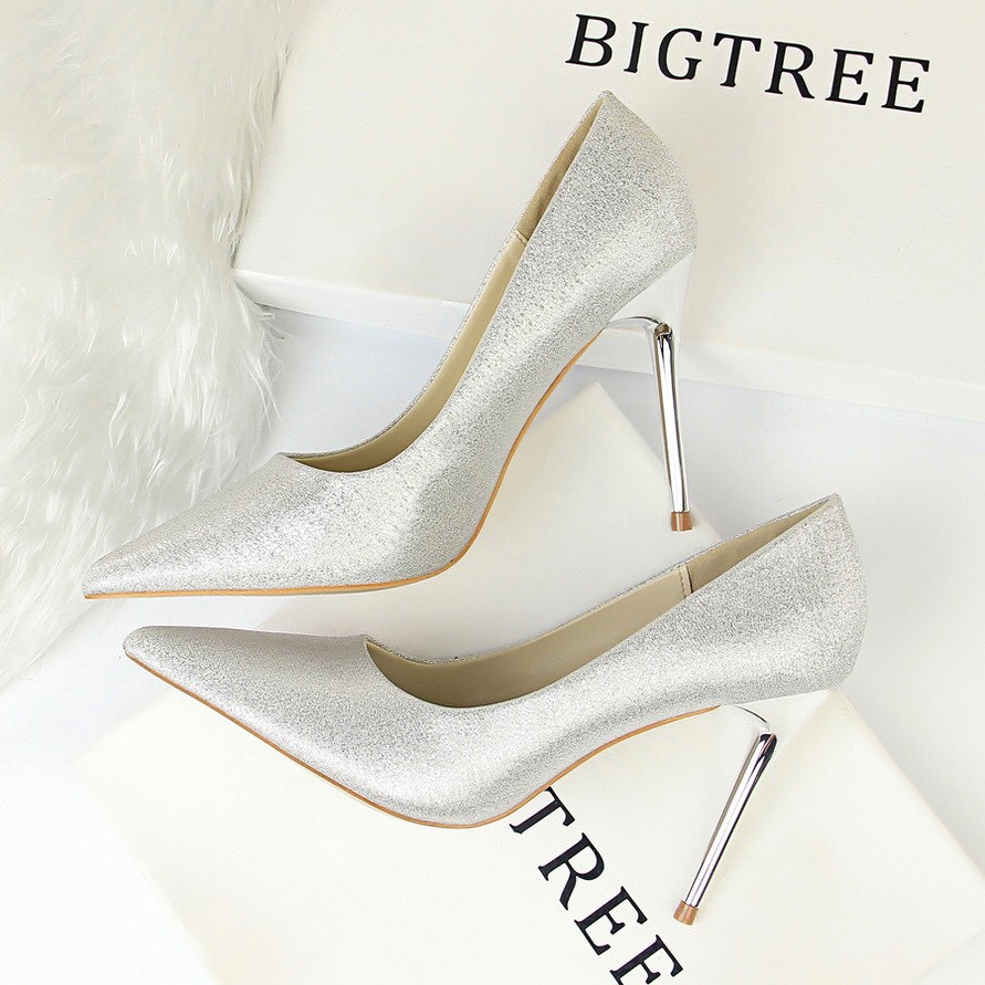 9219-20 GIÀY CAO GÓT BIGTREE BASIC LỤA SATIN (SIZE 34-39)